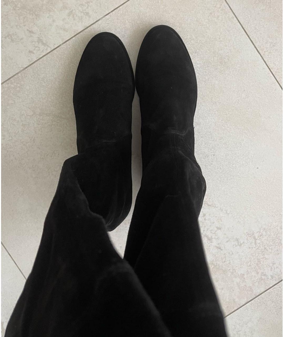 STUART WEITZMAN Черные замшевые ботфорты, фото 3