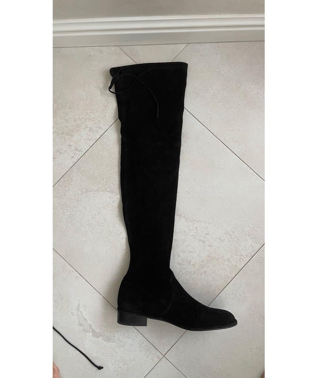 STUART WEITZMAN Черные замшевые ботфорты, фото 8