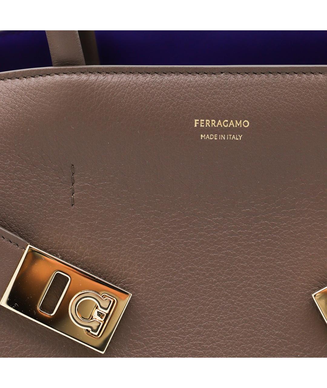 FERRAGAMO Коричневая кожаная сумка тоут, фото 3