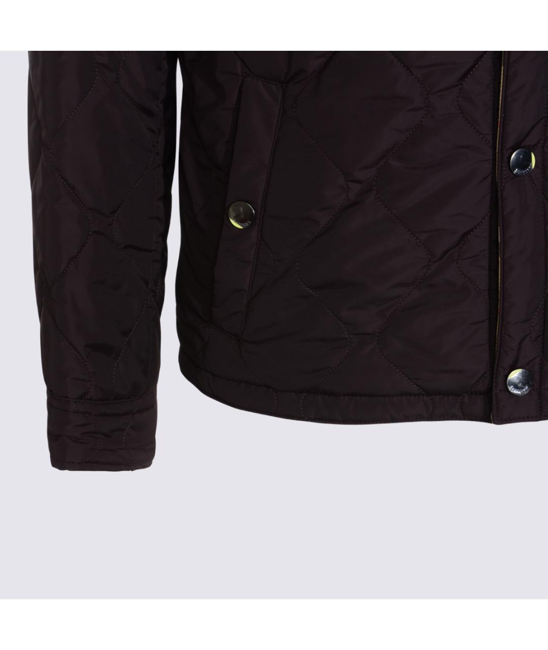 BURBERRY Бордовая полиамидовая куртка, фото 3