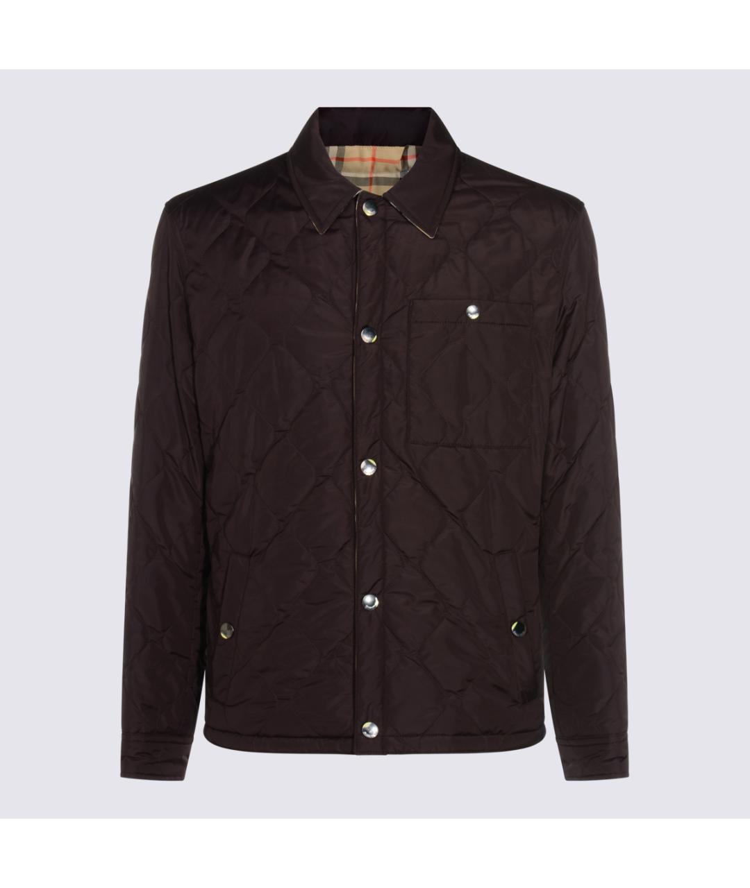 BURBERRY Бордовая полиамидовая куртка, фото 4