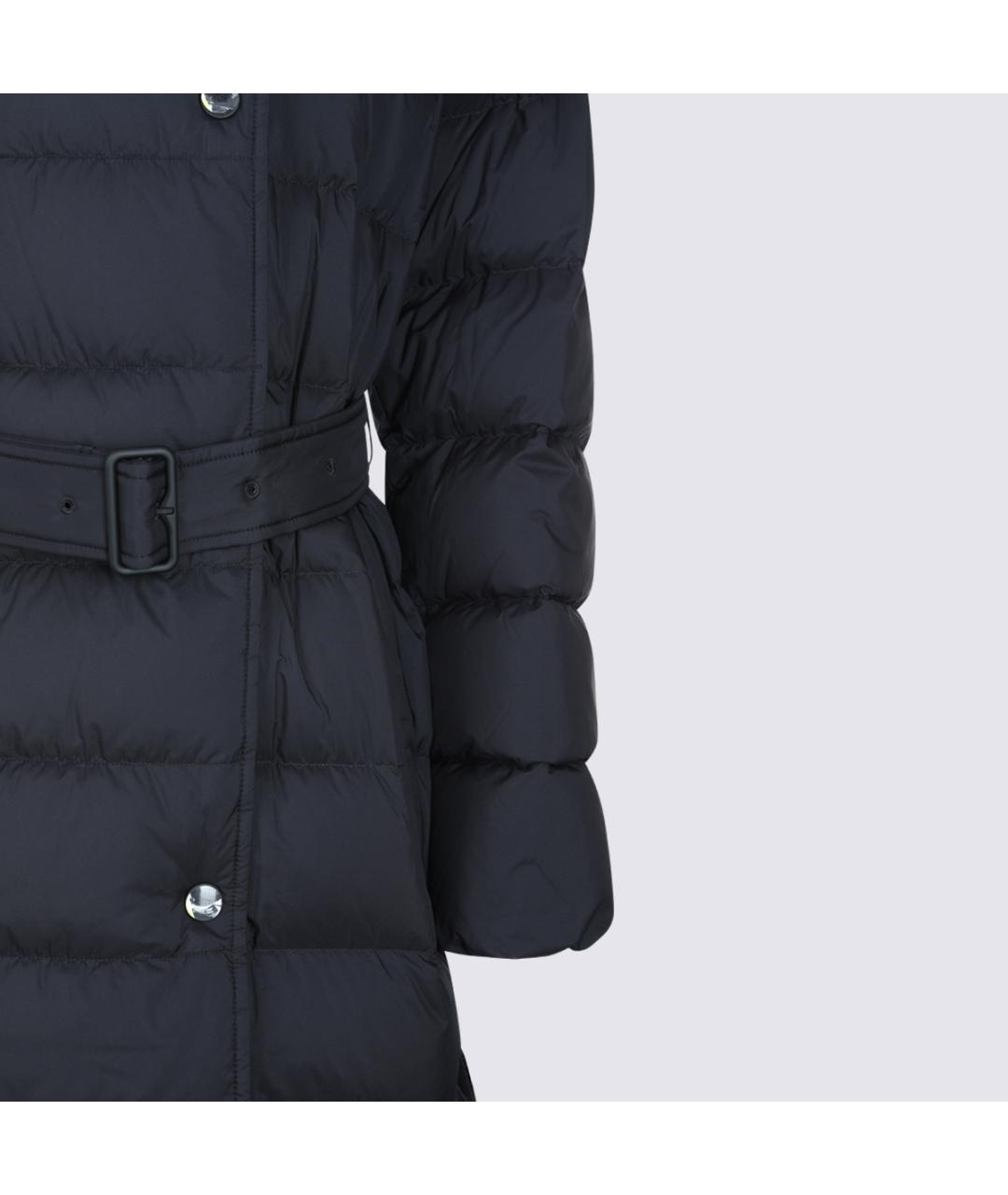 BURBERRY Черное полиамидовое пальто, фото 4