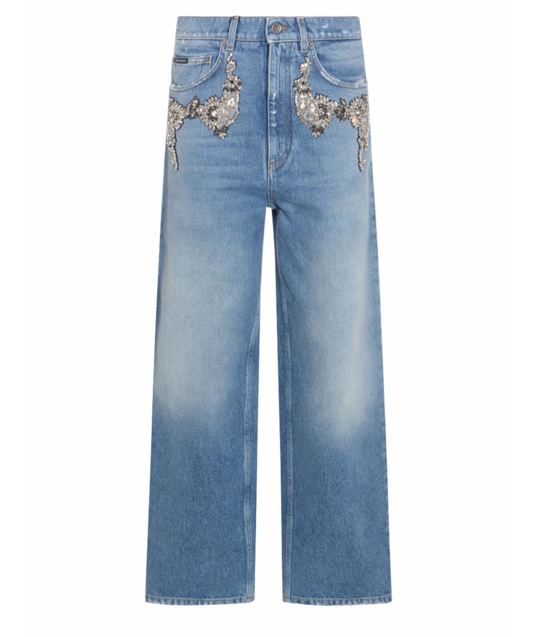 DOLCE&GABBANA Синие хлопковые прямые джинсы, фото 1