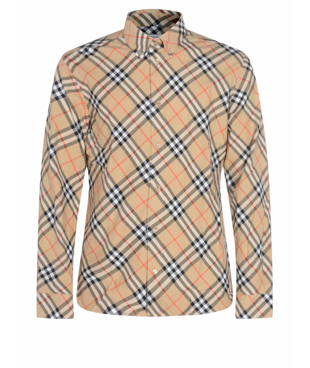 BURBERRY Бежевая хлопковая кэжуал рубашка, фото 1