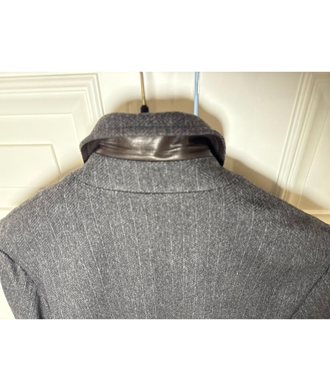 BRIONI Серое шерстяное пальто, фото 3