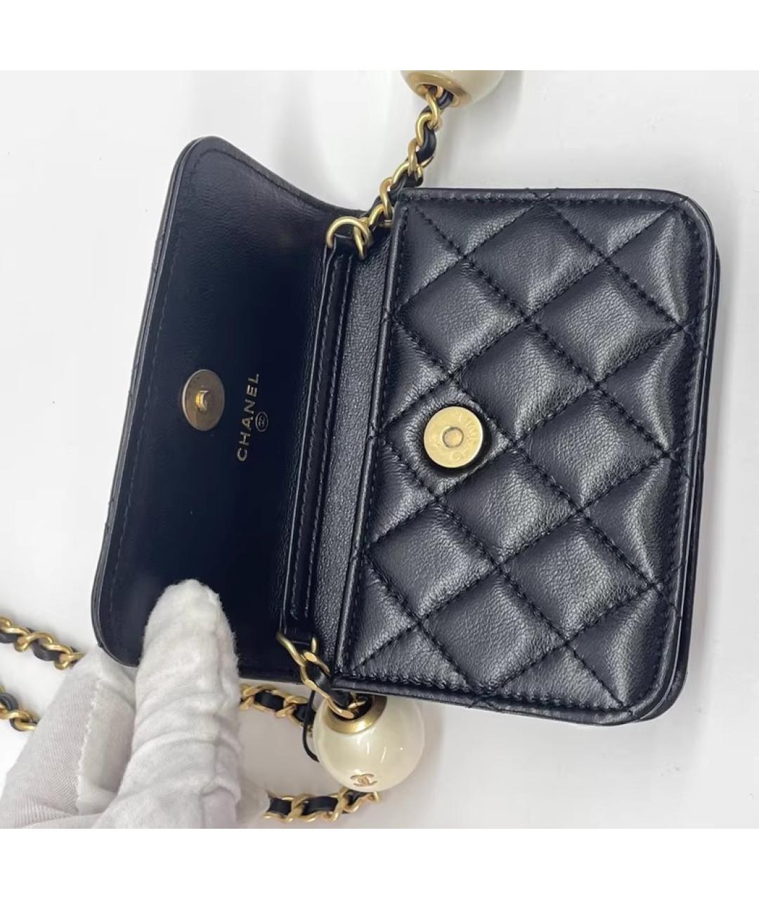 CHANEL Черная кожаная сумка через плечо, фото 8