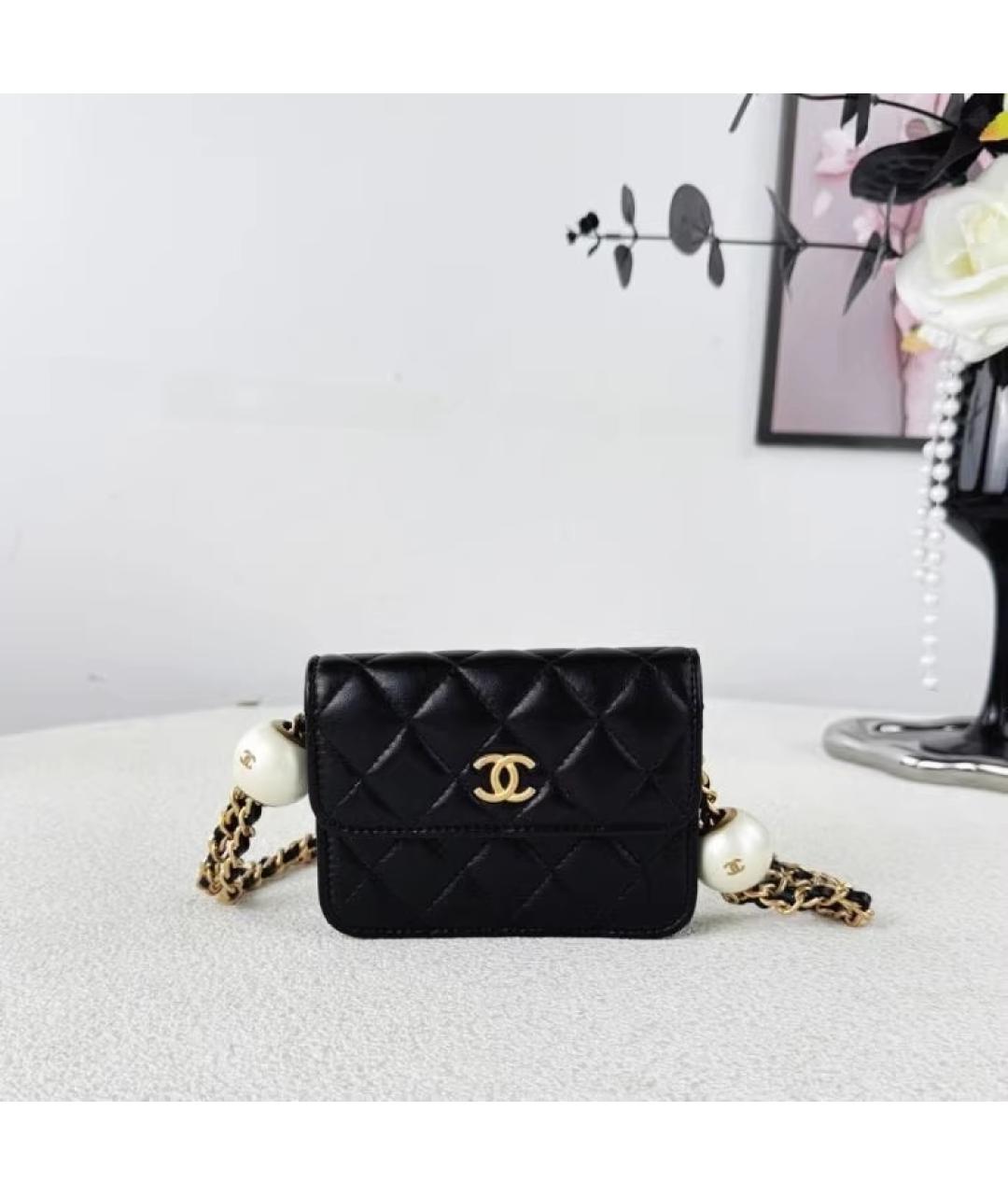 CHANEL Черная кожаная сумка через плечо, фото 10