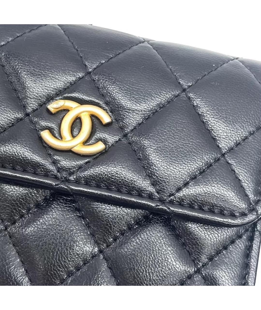 CHANEL Черная кожаная сумка через плечо, фото 6