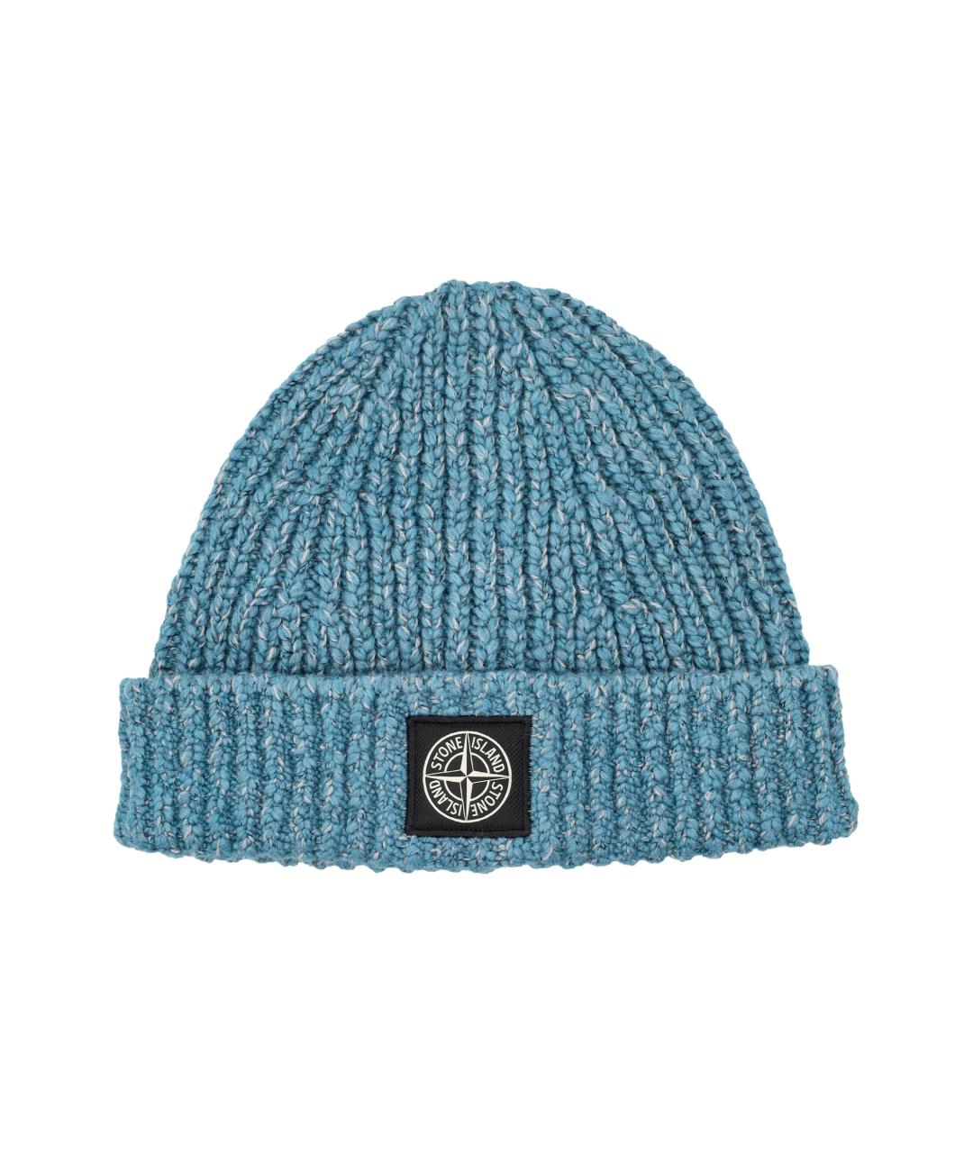 STONE ISLAND Голубая шерстяная кепка/бейсболка, фото 1