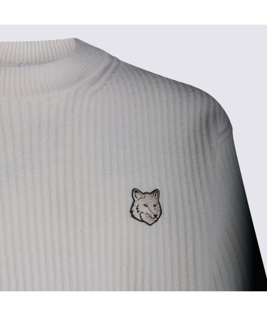 MAISON KITSUNE Бежевый шерстяной джемпер / свитер, фото 3