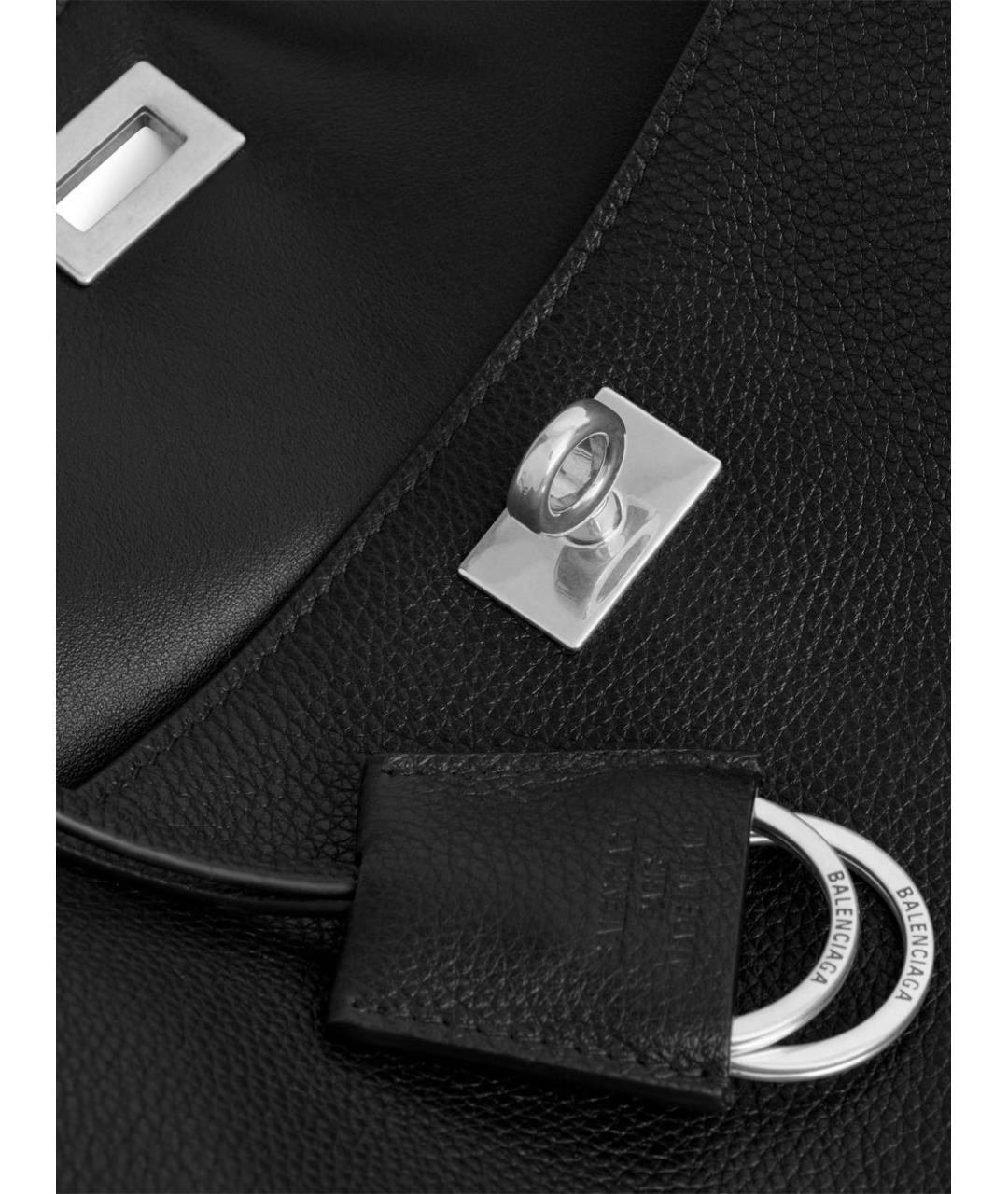 BALENCIAGA Черная кожаная сумка тоут, фото 5