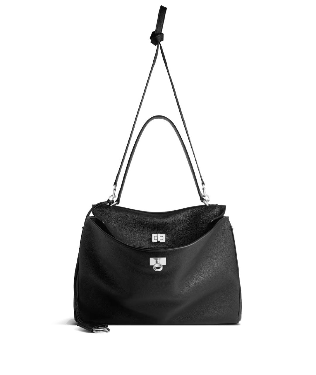 BALENCIAGA Черная кожаная сумка тоут, фото 1