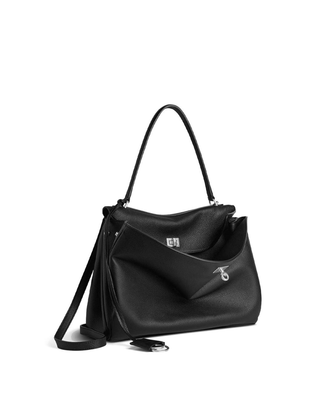 BALENCIAGA Черная кожаная сумка тоут, фото 2