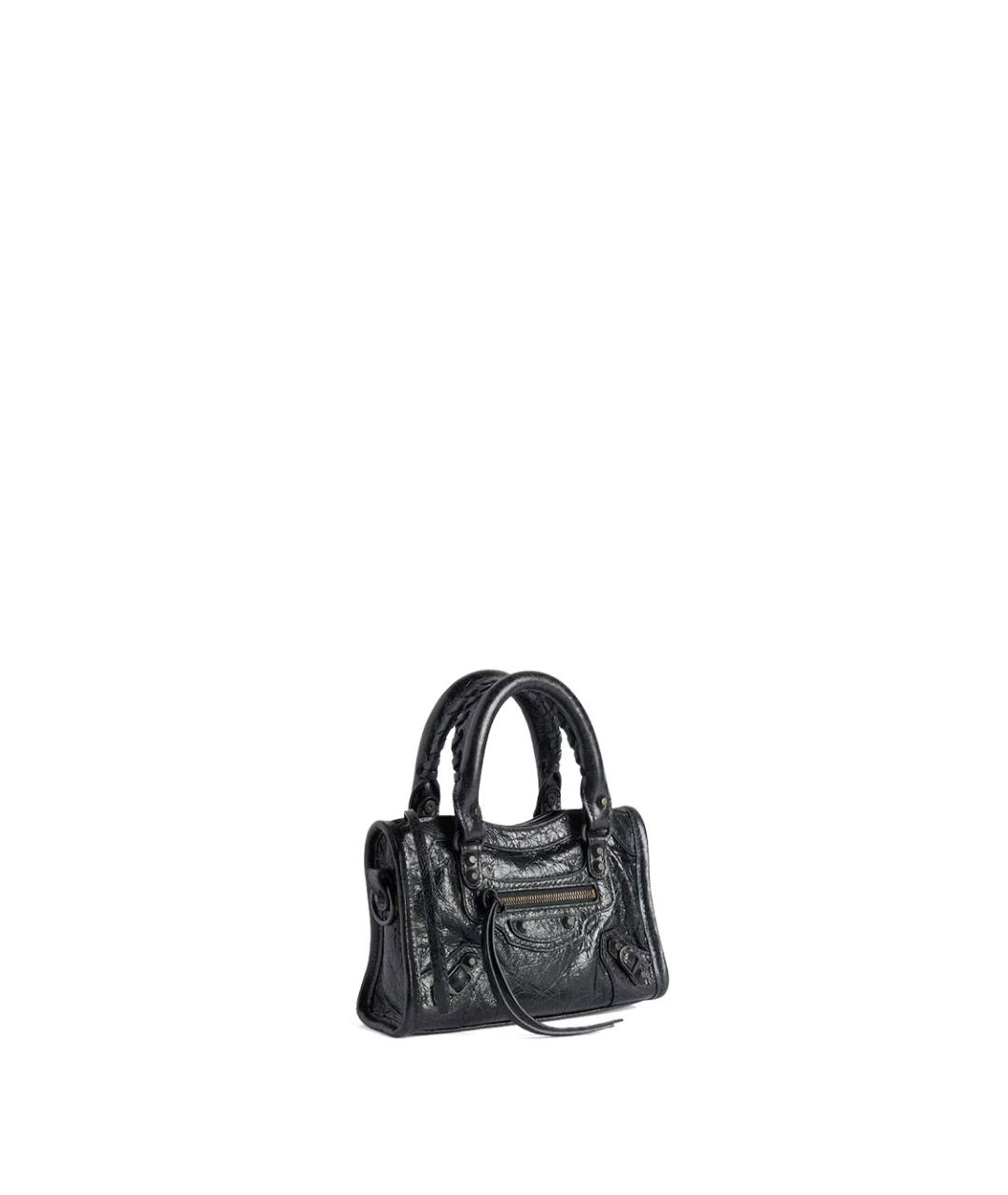 BALENCIAGA Черная кожаная сумка тоут, фото 3