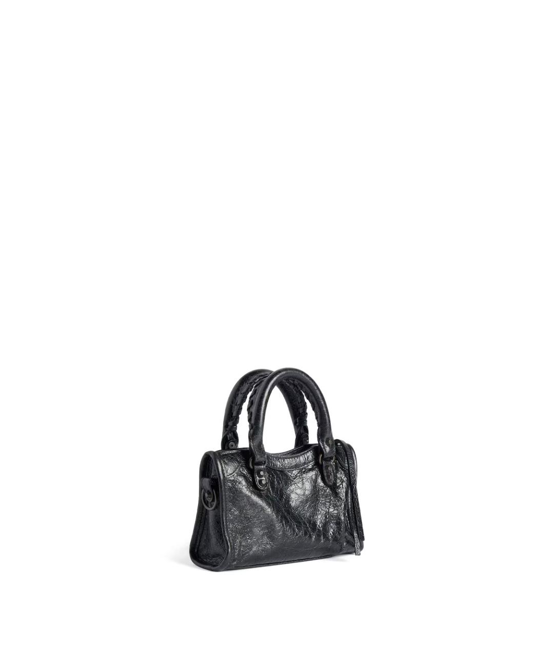 BALENCIAGA Черная кожаная сумка тоут, фото 4