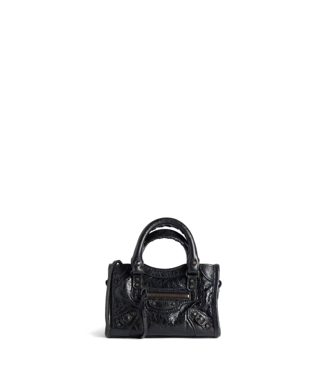 BALENCIAGA Черная кожаная сумка тоут, фото 1