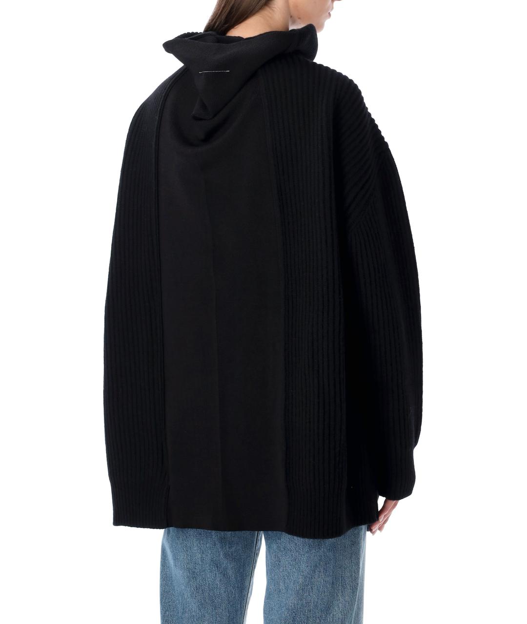 MM6 MAISON MARGIELA Черный шерстяной кардиган, фото 3