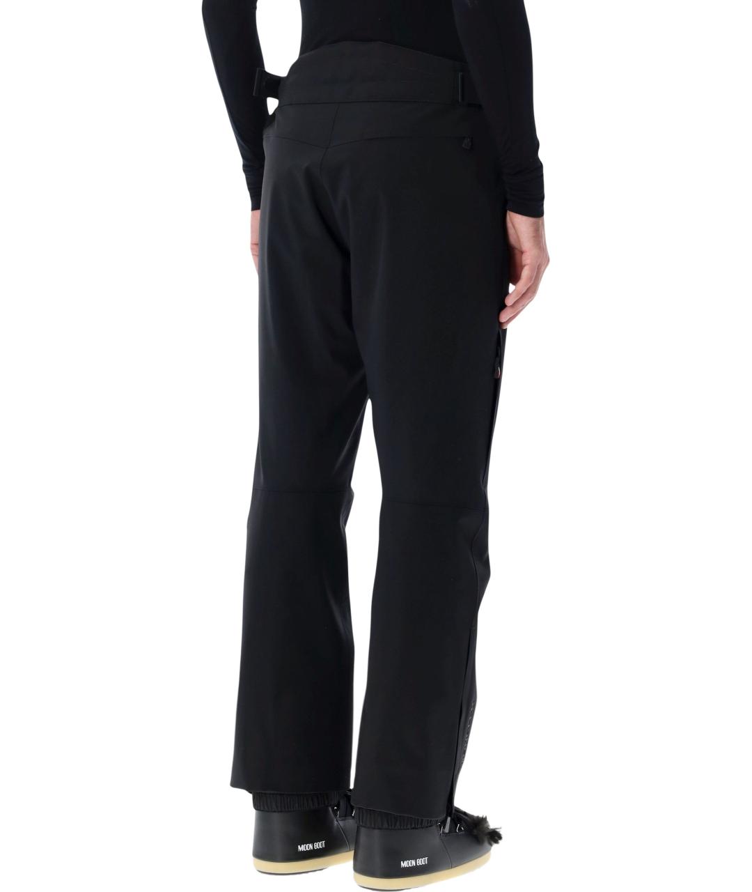 MONCLER GRENOBLE Черные полиамидовые повседневные брюки, фото 3