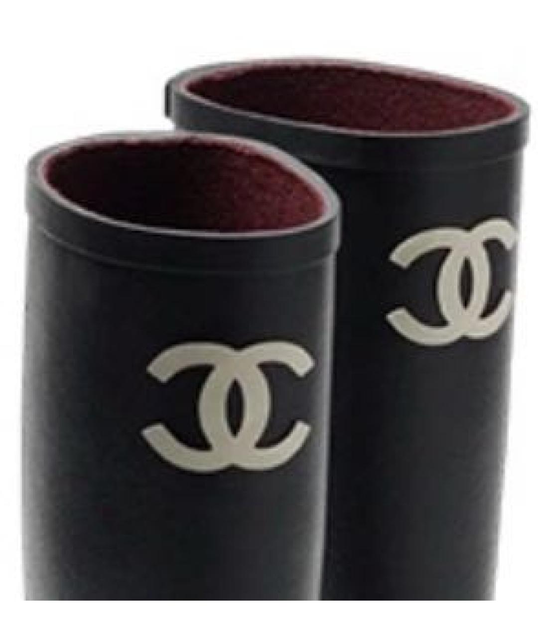 CHANEL Черные резиновые сапоги, фото 3
