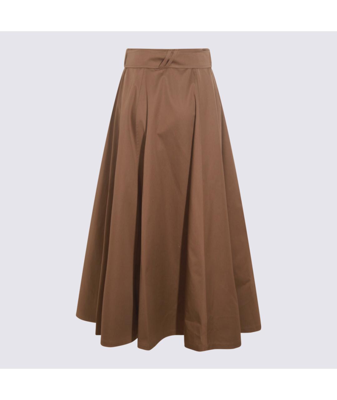 BURBERRY Бежевая хлопковая юбка миди, фото 2
