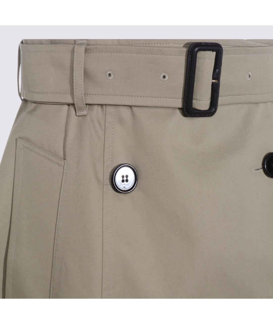 BURBERRY Бежевая хлопковая юбка миди, фото 3