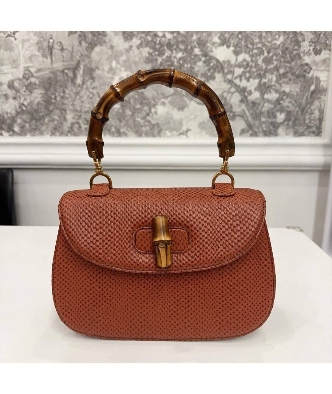 GUCCI Коричневая кожаная сумка с короткими ручками, фото 9