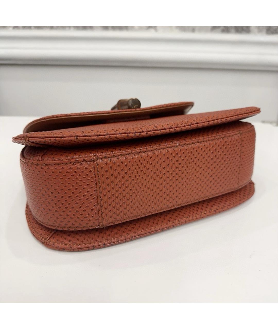 GUCCI Коричневая кожаная сумка с короткими ручками, фото 6