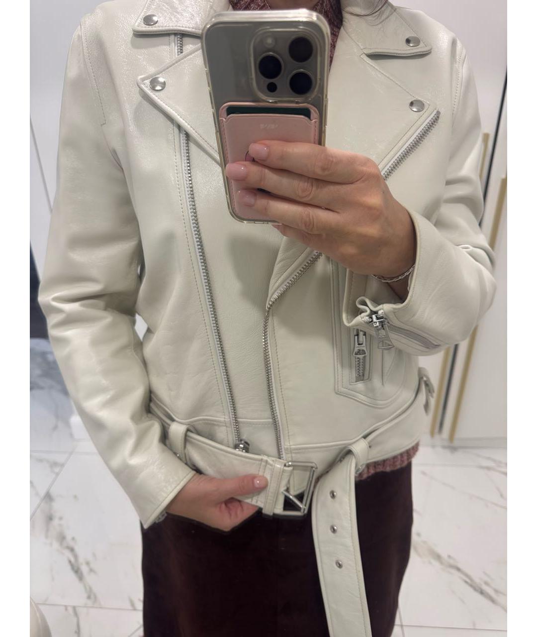 ACNE STUDIOS Белая кожаная куртка, фото 3