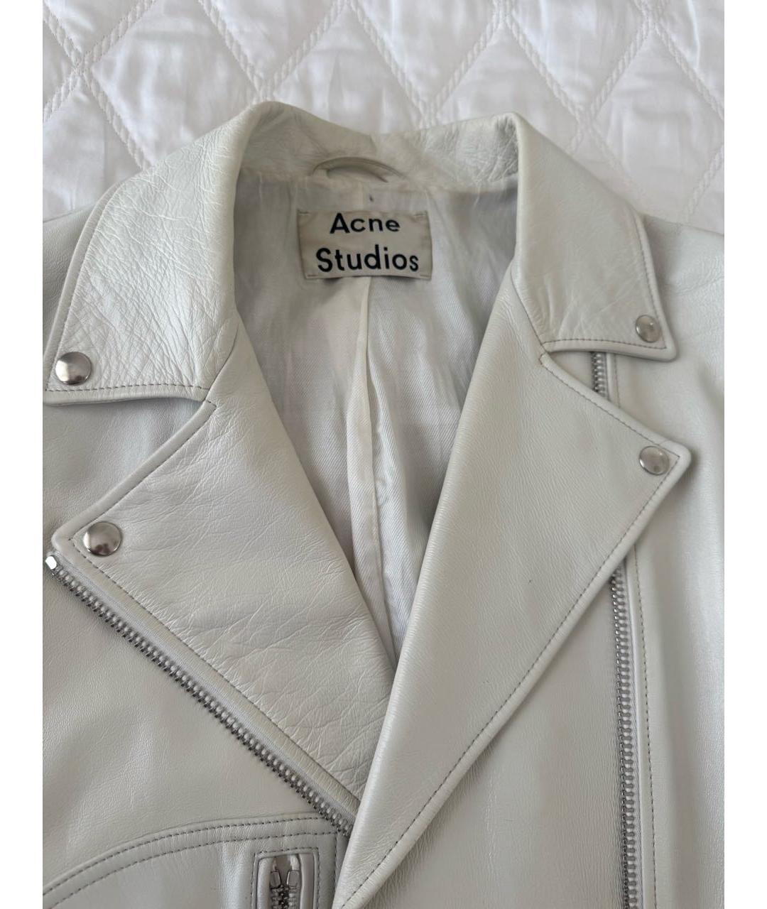 ACNE STUDIOS Белая кожаная куртка, фото 2