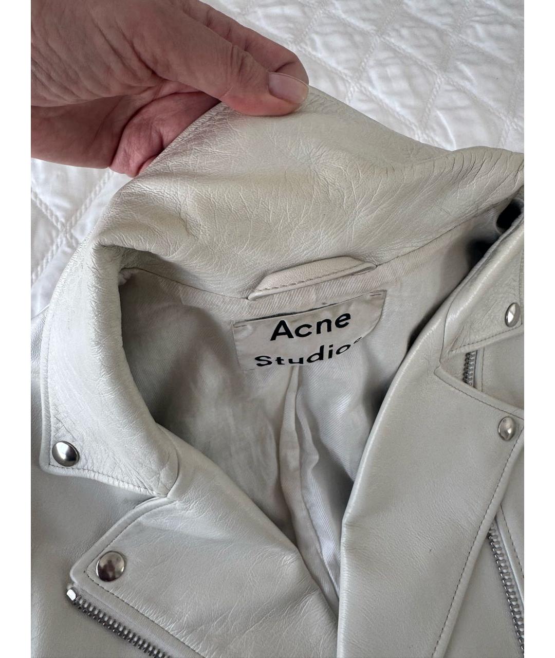 ACNE STUDIOS Белая кожаная куртка, фото 8