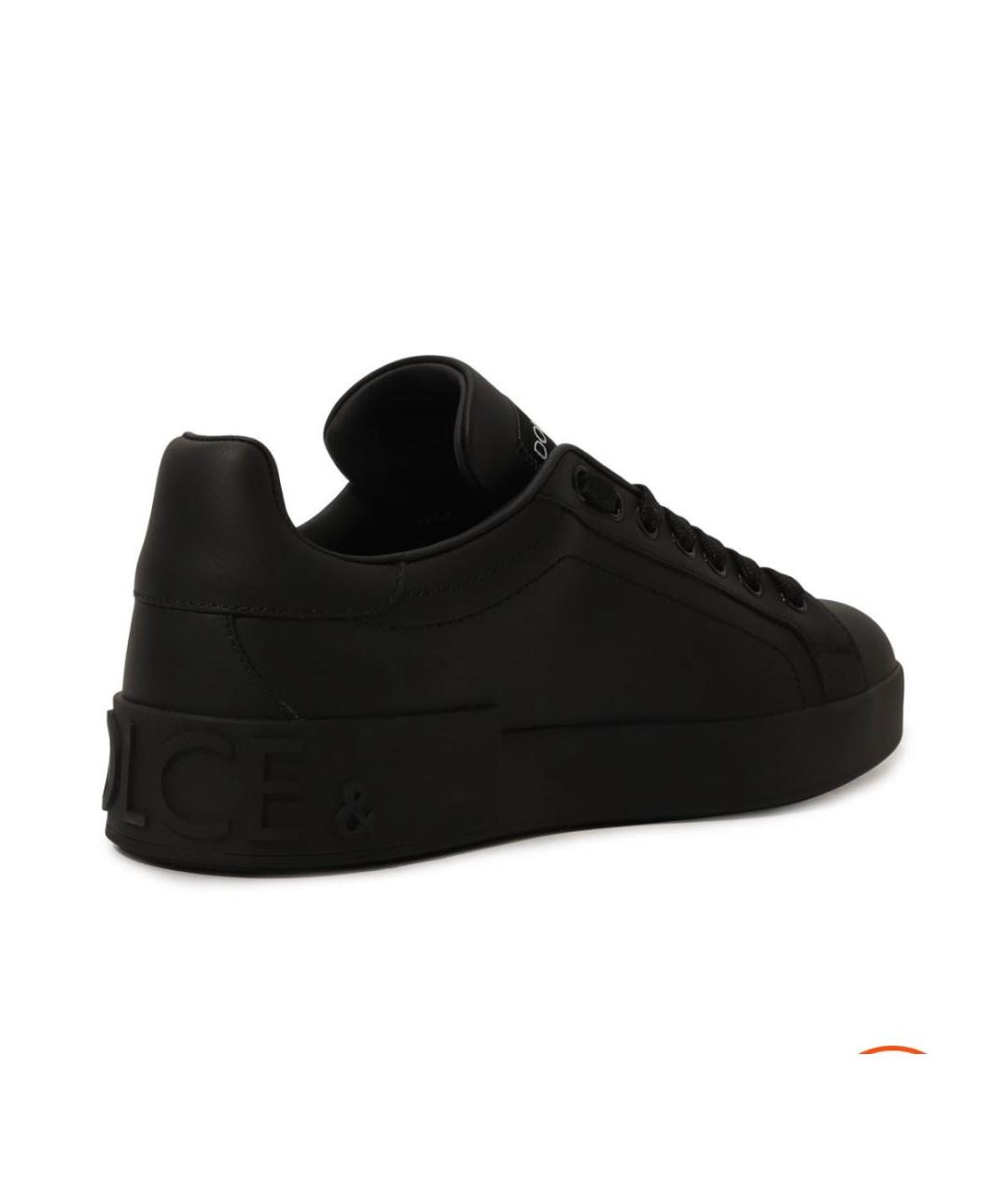DOLCE&GABBANA Черные кожаные кеды, фото 5