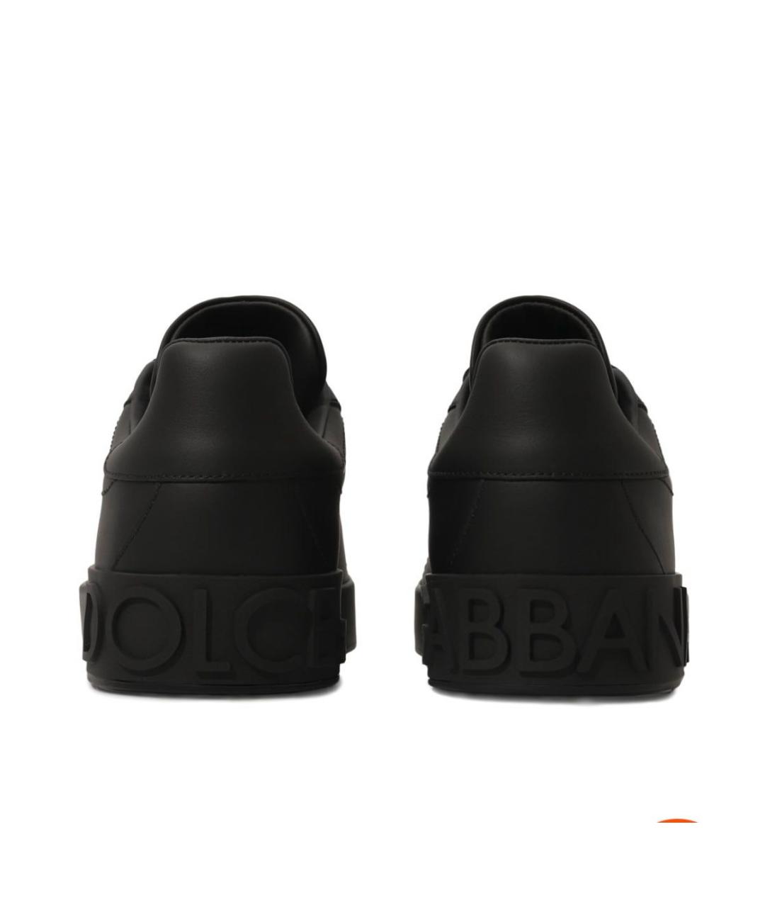 DOLCE&GABBANA Черные кожаные кеды, фото 4