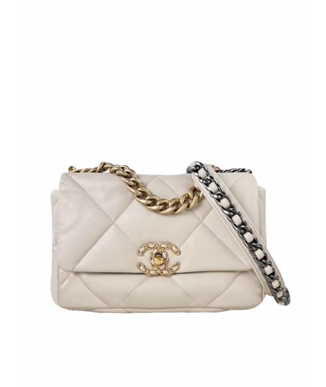 CHANEL Бежевая кожаная сумка через плечо, фото 1