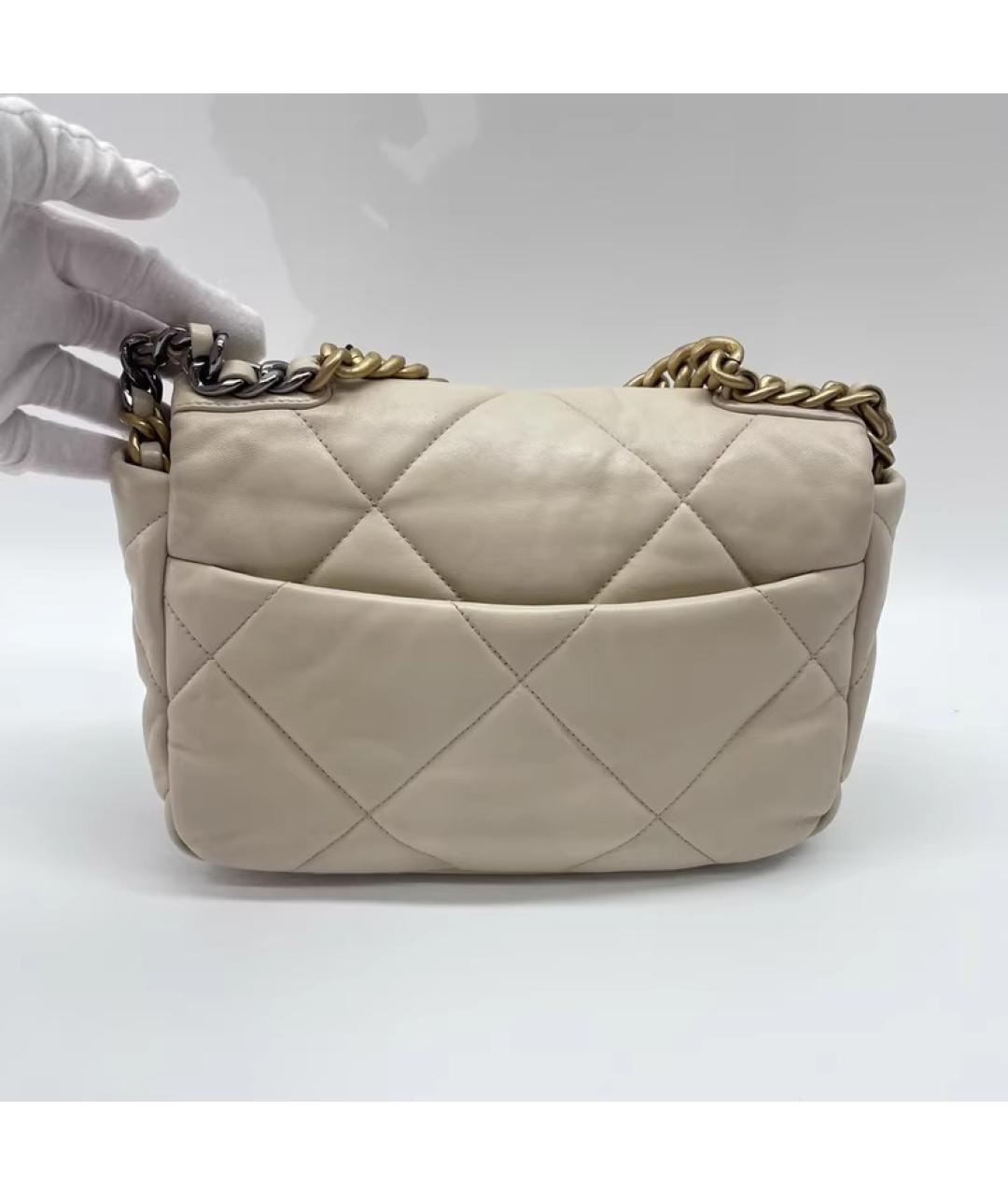 CHANEL Бежевая кожаная сумка через плечо, фото 2