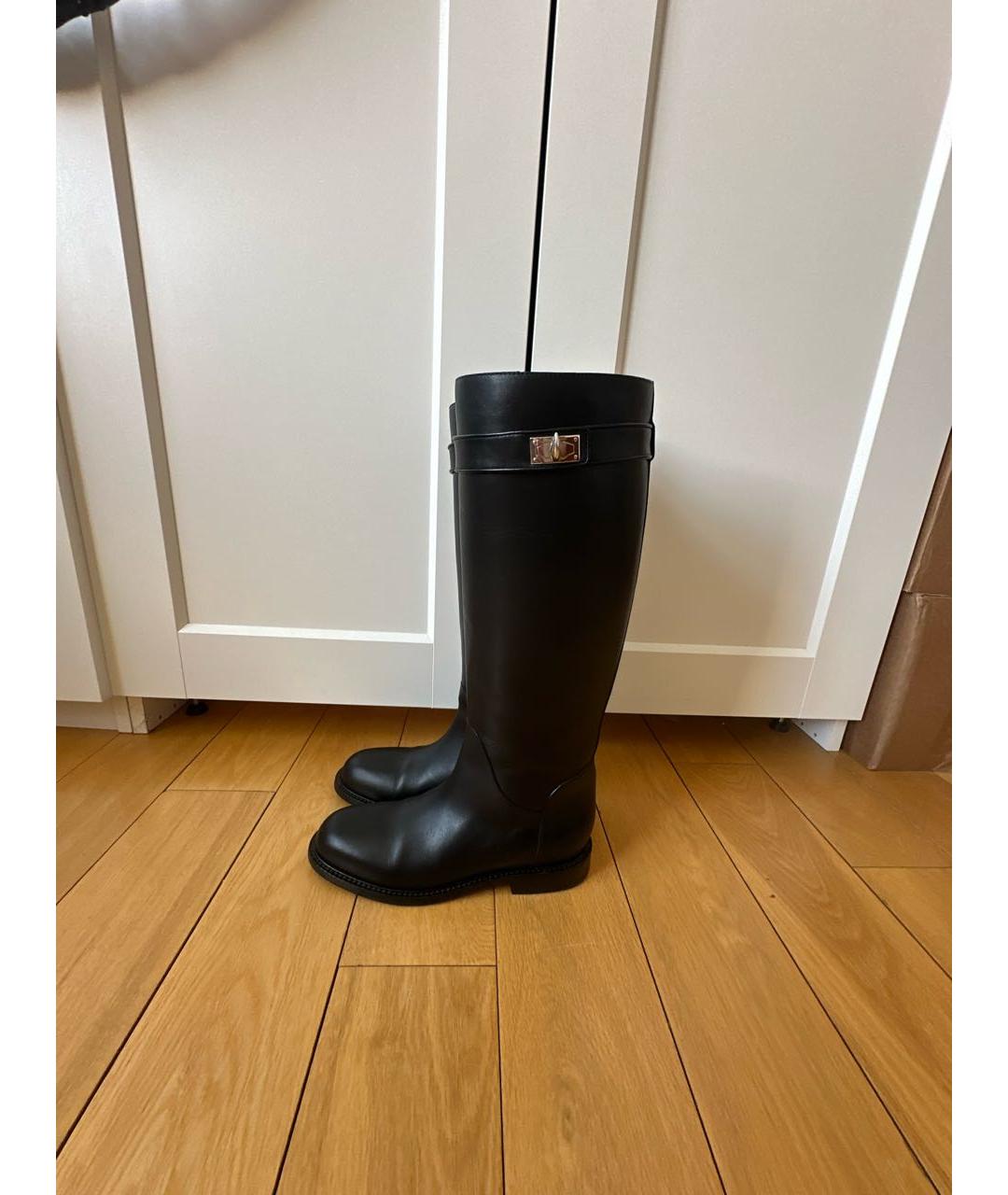 GIVENCHY Черные кожаные сапоги, фото 9