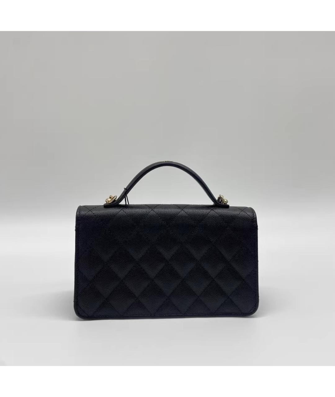 CHANEL Черная кожаная сумка через плечо, фото 8