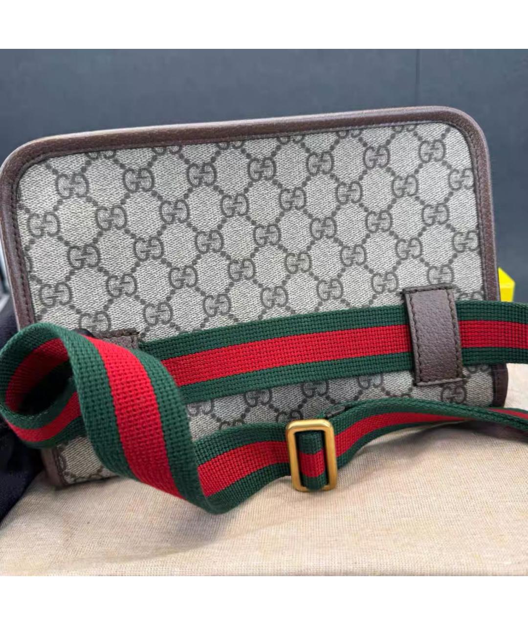 GUCCI Бежевая кожаная сумка на плечо, фото 4