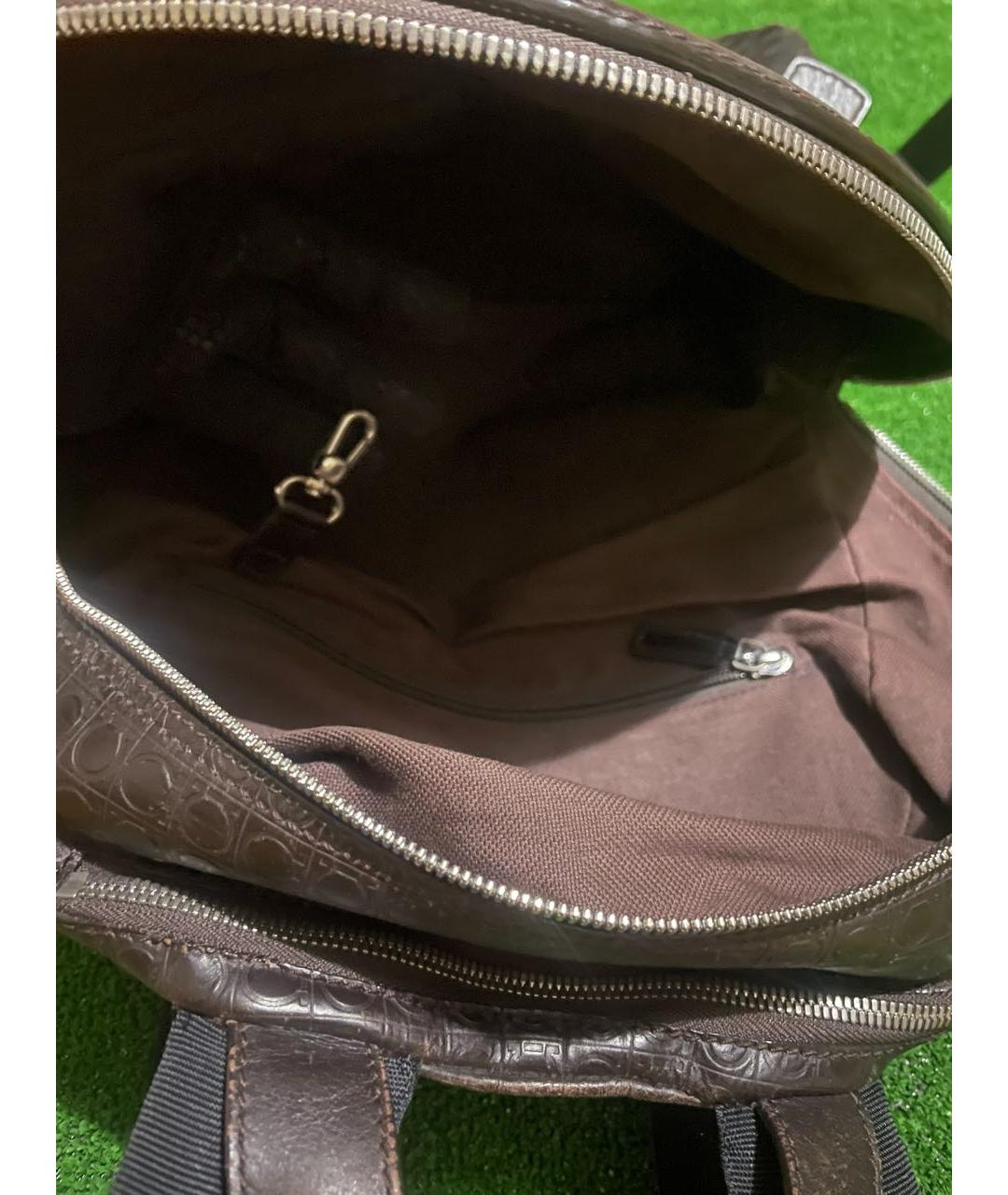 FERRAGAMO Коричневый кожаный рюкзак, фото 7