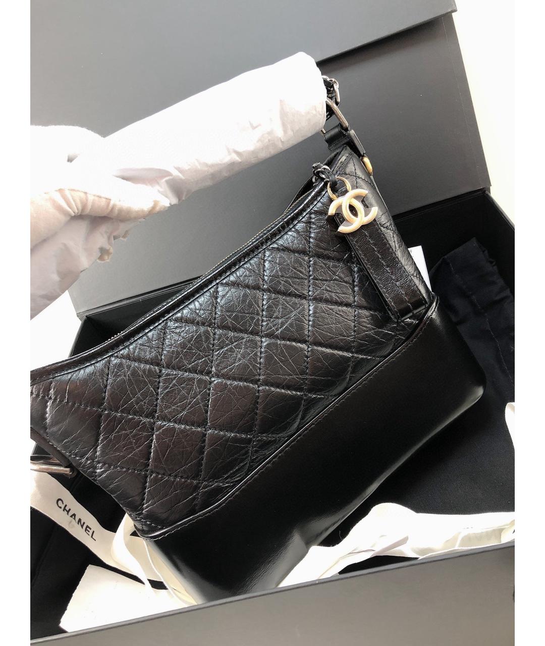 CHANEL Черная кожаная сумка через плечо, фото 8
