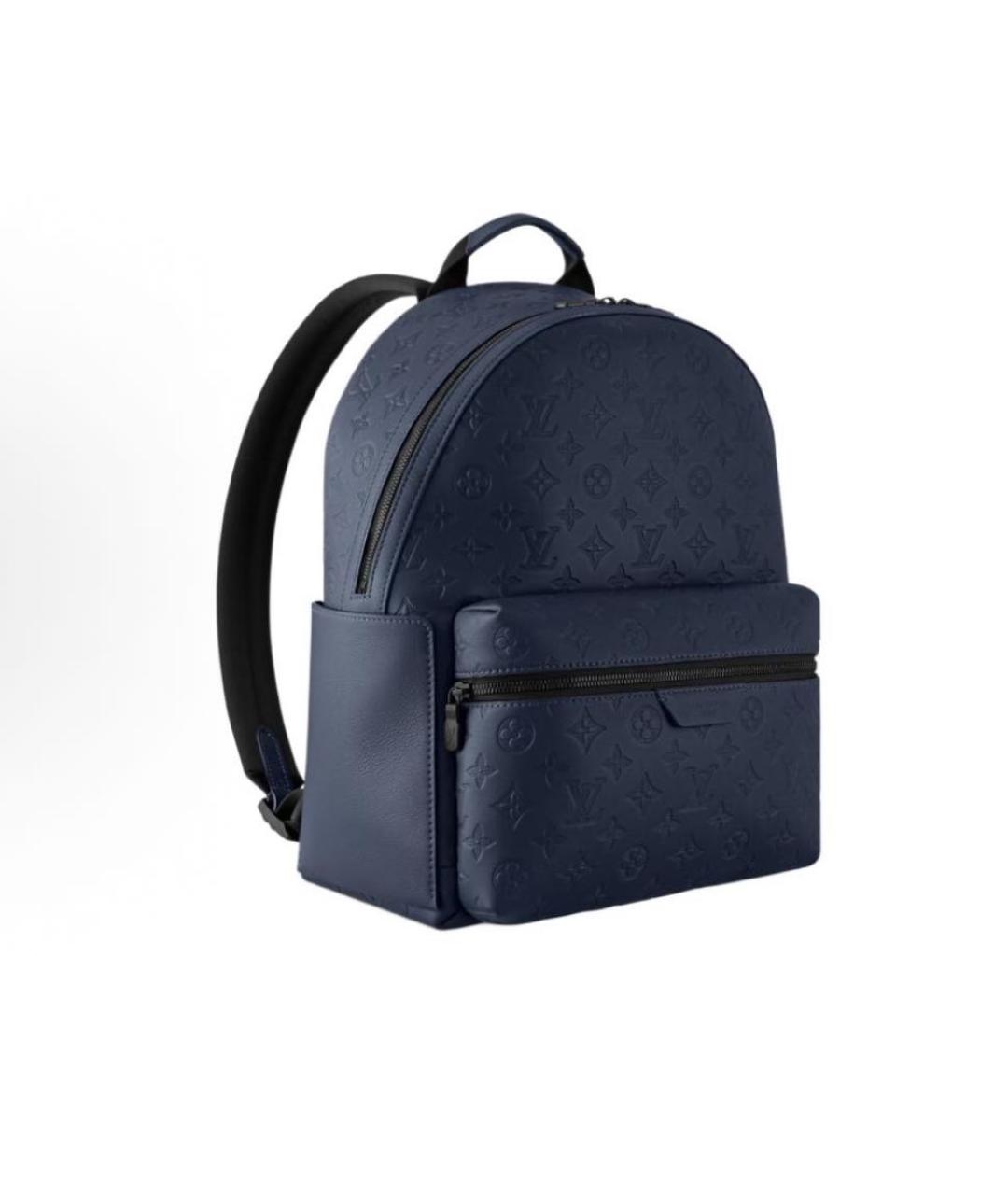 LOUIS VUITTON Темно-синий кожаный рюкзак, фото 2