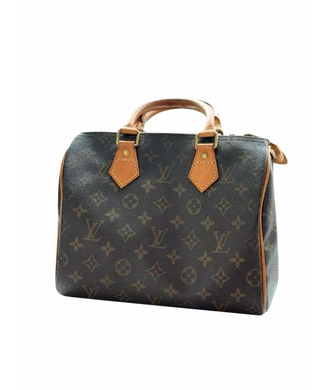 LOUIS VUITTON Коричневая кожаная сумка с короткими ручками, фото 1