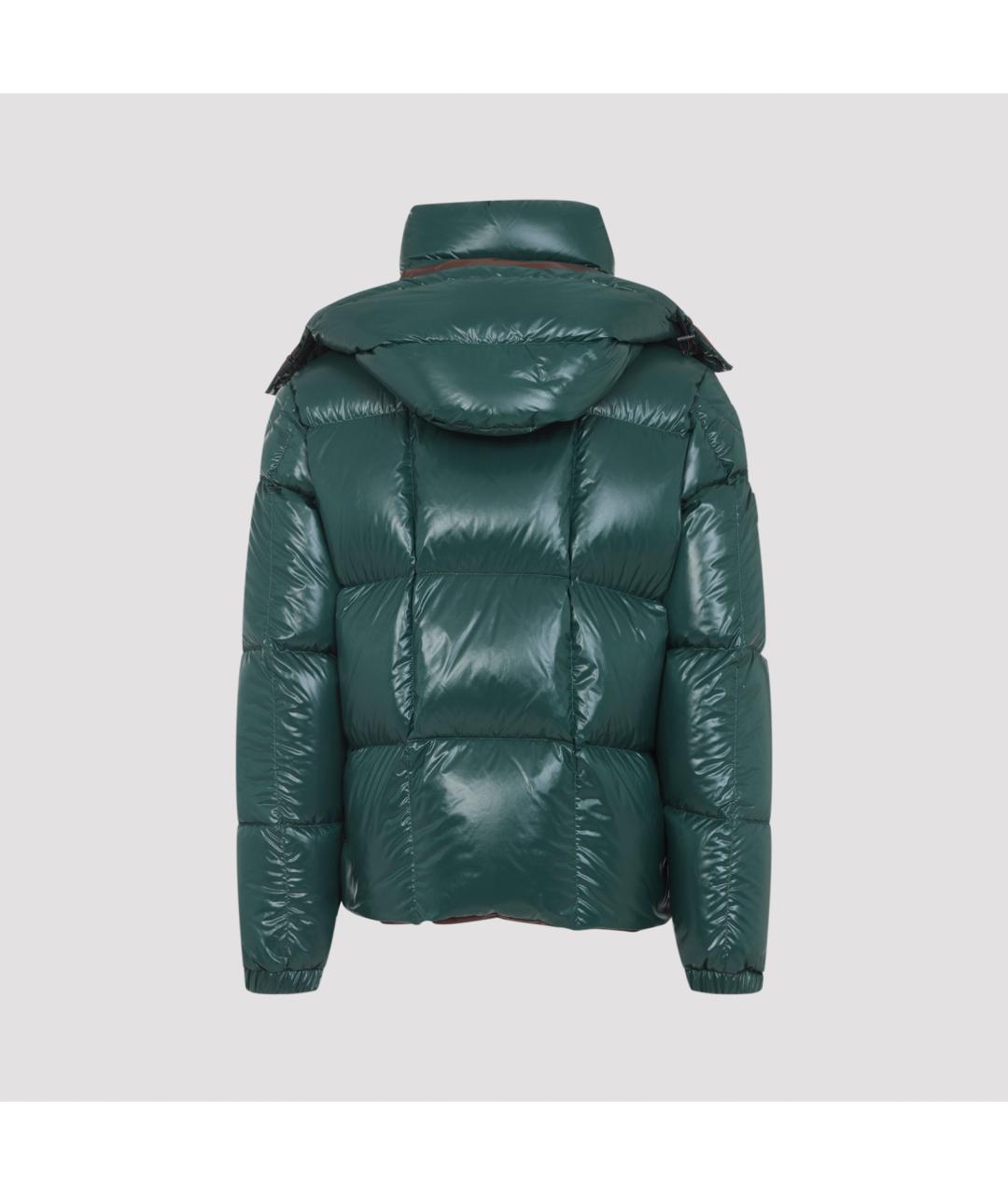 MONCLER Зеленый полиамидовый пуховик, фото 2