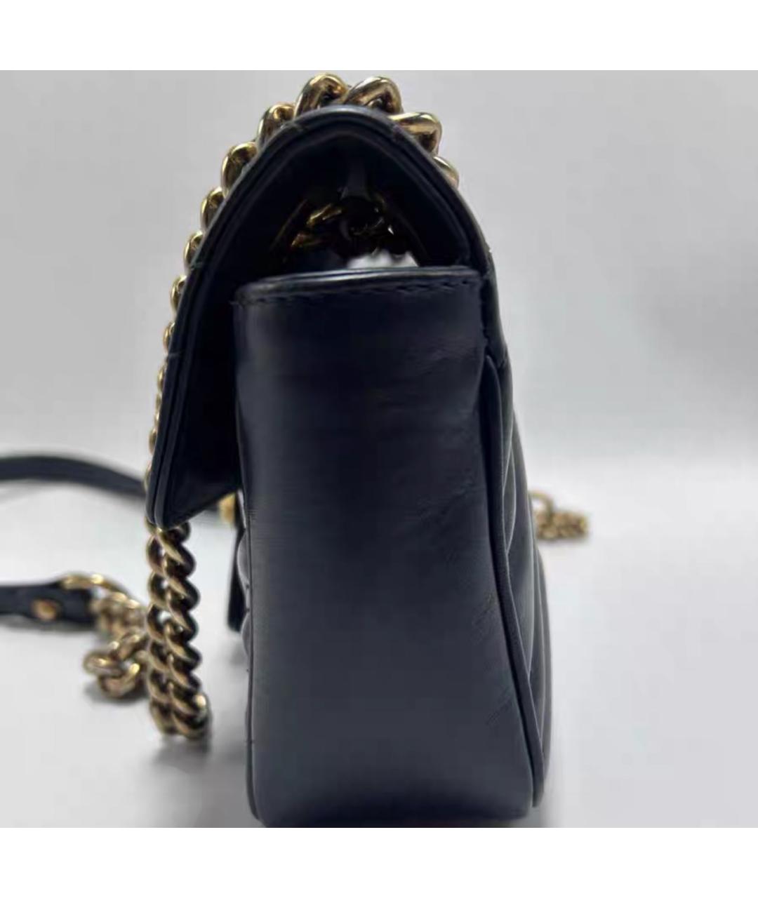 GUCCI Черная кожаная сумка с короткими ручками, фото 4