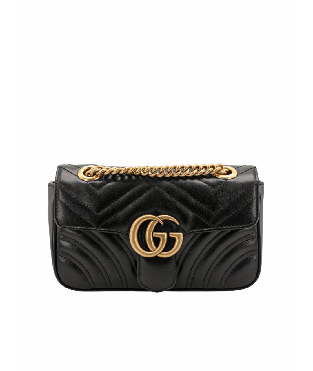 GUCCI Черная кожаная сумка с короткими ручками, фото 1