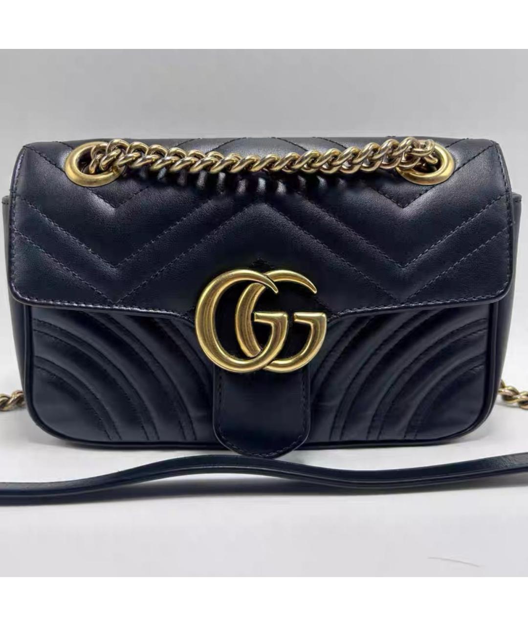 GUCCI Черная кожаная сумка с короткими ручками, фото 2
