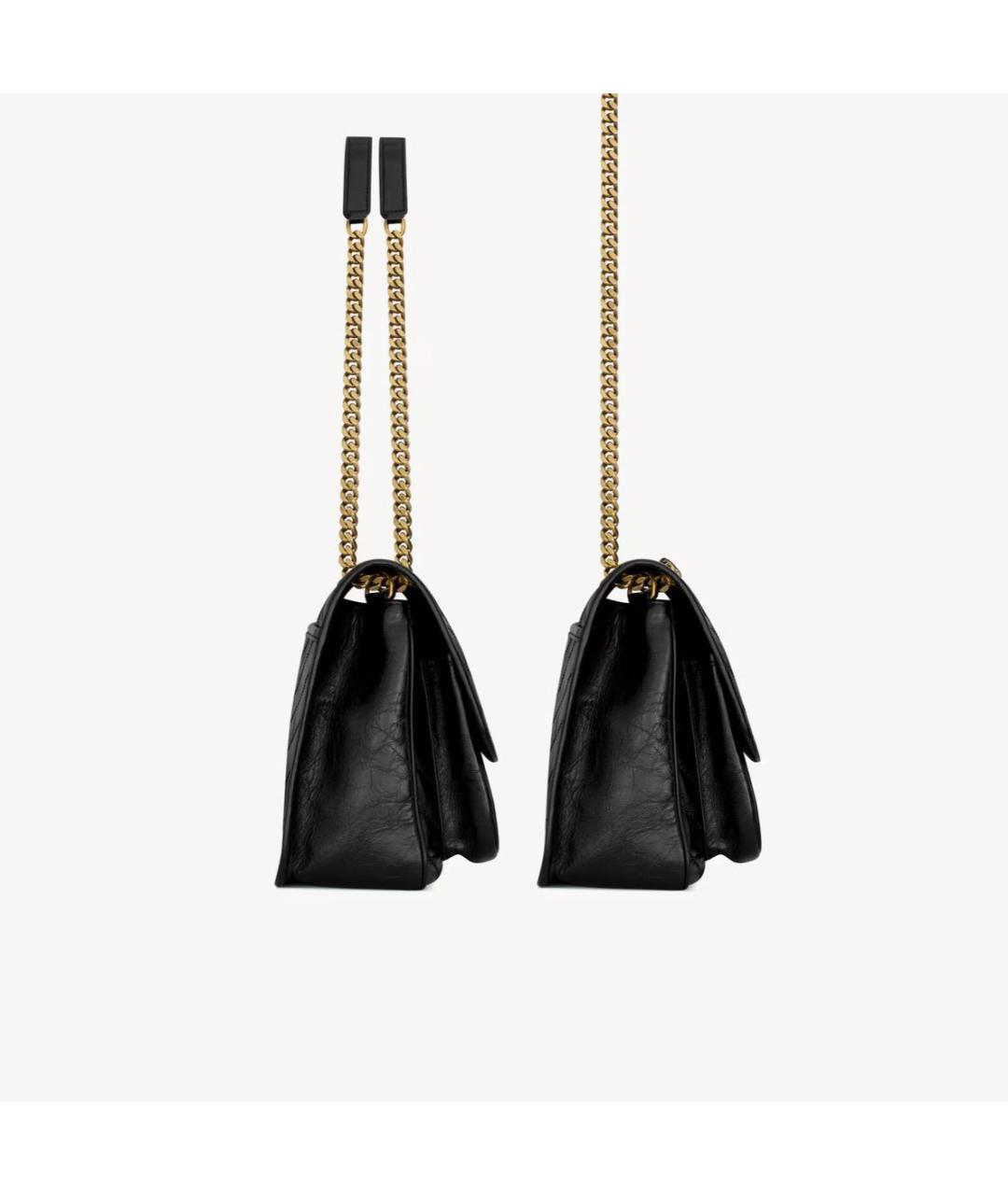 SAINT LAURENT Черная кожаная сумка через плечо, фото 4