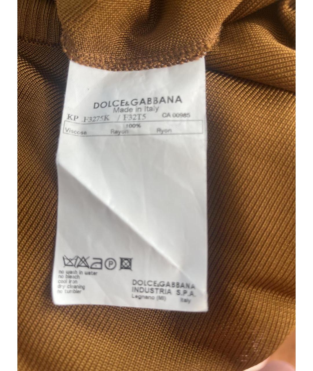 DOLCE&GABBANA Горчичный вискозный кардиган, фото 3