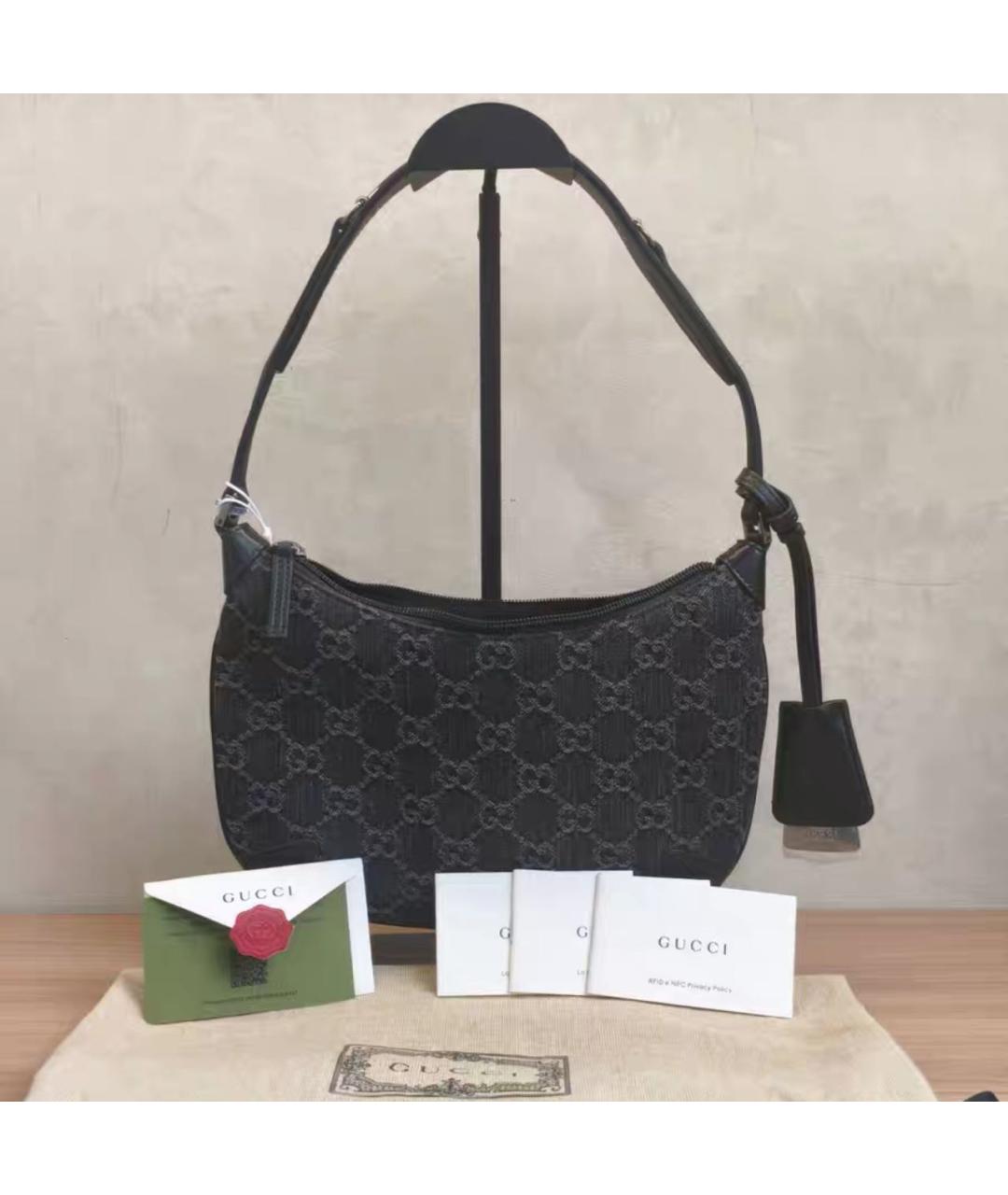 GUCCI Черная кожаная сумка на плечо, фото 2
