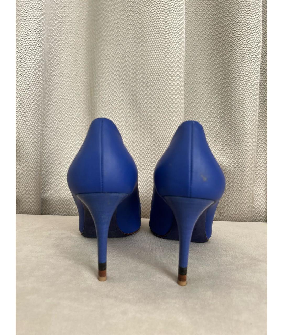 FENDI Синие кожаные туфли, фото 4