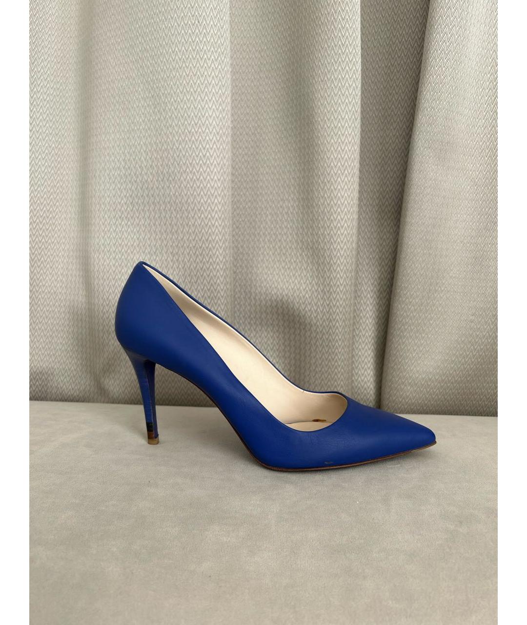 FENDI Синие кожаные туфли, фото 5